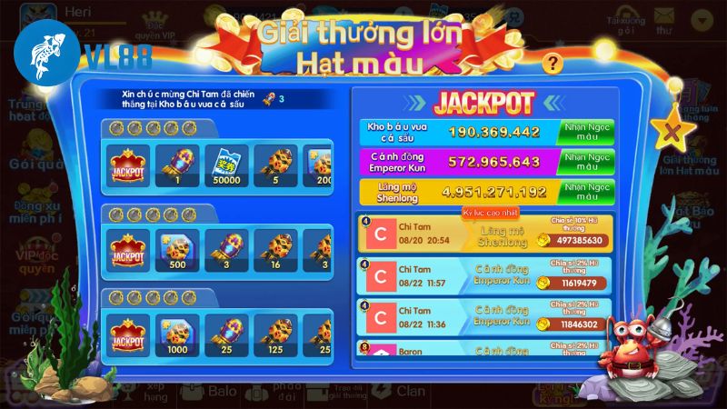 Game thủ cũng được duy trì hứng khởi với tính năng nổ hũ Bắn Cá Thần Tài